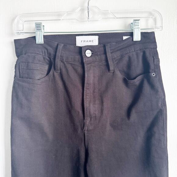 FRAME Ali High Rise Ankle Skinny Jeans Noir Black Classic Stretch Size 27 - Picture 6 of 12